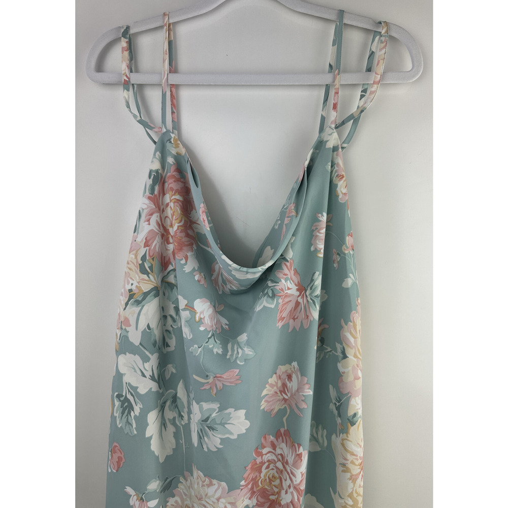 NWT Abercrombie & Fitch Cowl Neck Slip Maxi Dress Satin Floral Women's Size XL - Picture 5 of 16